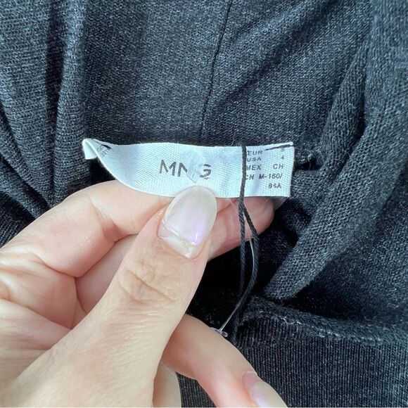 Mango charcoal gray ribbed knit turtleneck midi dress - Picture 3 of 3